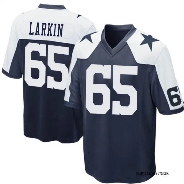 Men's Austin Larkin Dallas Cowboys Game Navy Blue Throwback Jersey
