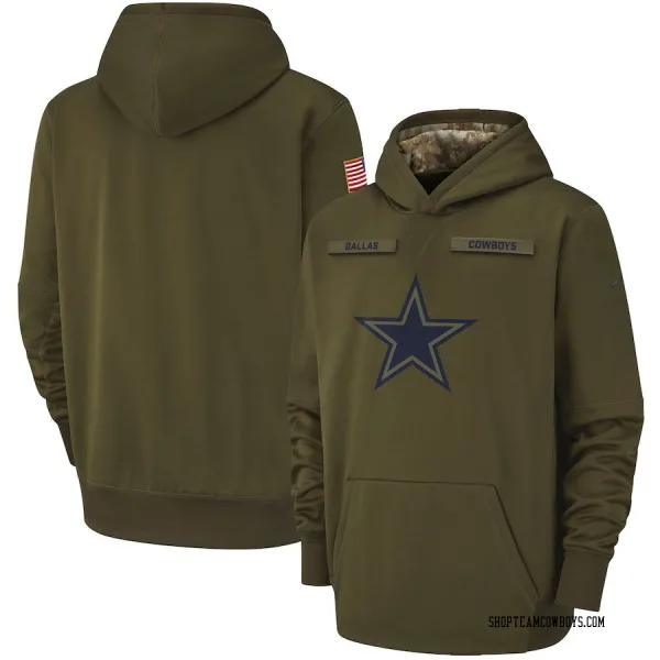 men's dallas cowboys anthracite salute to service player performance hoodie